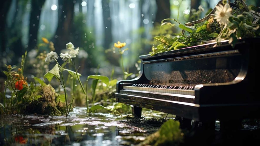 Piano in a swamp